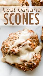 Deliciously Moist And Flaky Banana Bread Scones With Maple Icing Banana Nut Scones Recipe Uses Butter C In 2020 Banana Nut Scones Banana Dessert Recipes Scone Recipe