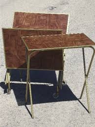 Vintage Tv Trays Table Set Mid Century Retro Folding Tray Tables Vintage Tv Trays Tv Tray Table Tv Trays