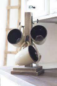 Having friends or family over means no more looking through cabinets for a cup thanks to this kitchen accessories organizer Rustic 4 Coffee Cup Mug Stand Coffee Mug Tree Coffee Mug Etsy Farmhouse Mugs Coffee Mug Holder Fancy Kitchen Decor