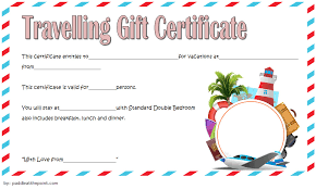 Certificate For Travel Agent Free 1 Gift Certificate Template Printable Gift Certificate Travel Gifts