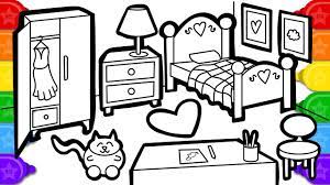 Free coloring sheets to print and download. Coloring Watercolor Bedroom Colouring Page Learn Colors Coloring And Painting For Kids Youtube