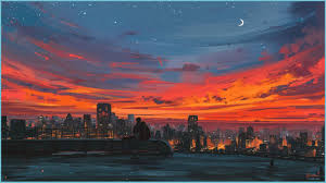 Discover all images by t r o u b l e. Aesthetic Sunset Anime Wallpaper Hd Scenery Wallpaper Computer Sunset Desktop Wallpaper Neat