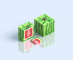 Artstation Props04 Watermelon Cube Mike Nicholson Minecraft Art Minecraft Creations Minecraft Designs