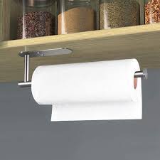 We wanted to get our paper towel off the kitchen counter to save space, but thought it might hang down too low and be annoying under a cabinet. Paper Towel Holder Under Cabinet Self Adhesive Kitchen Countertop Wall Mount Paper Towel Holders With Screws Shopee Singapore