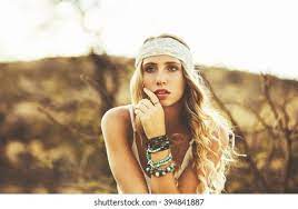 ╰☆╮boho chic bohemian boho style hippy hippie chic bohème vibe gypsy . Fashion Lifestyle Fashion Portrait Beautiful Young Stock Photo Edit Now 394841887