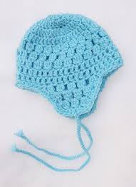 Crocheted Ear Flap Hat For Baby Crochet Baby Hats Crochet Beanie Pattern Crochet Hat Pattern