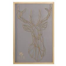 Tableau Cerf En Fil De Metal Dore 32x48 Disenos De Unas Decoracion De Unas Hogar