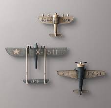 Create A Luxurious And Unique Decoration For The Kids Room With These Plane Themed Projects More Airplane Wall Decor Restoration Hardware Baby Airplane Decor