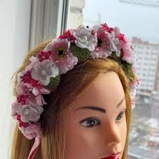 Couronne de fleurs traditionnelle ukrainienne pour enfants avec rubans  Accessoire de style folklorique Marguerites Coquelicots Bleuets Tournesols  + cadeau d'Ukraine