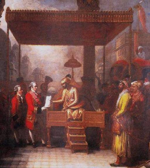 Clive receiving Diwani from Mughal emperor Shah Alam II — PICRYL - Public Domain Media Search Engine