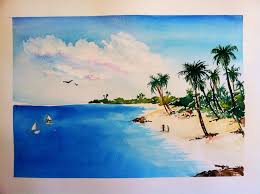 Find images of beach scene. Beach Scene Paintings