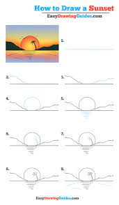 Start by lightly drawing a line in the middle of the watercolor paper. How To Draw A Sunset Really Easy Drawing Tutorial