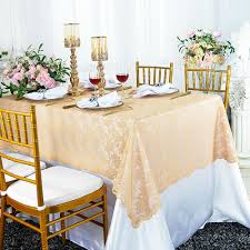 chagne rectangle lace table overlays