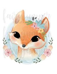 Fox Nursery Print Baby Fox Art Girl Nursery Wall Decor Etsy In 2020 Baby Animal Drawings Cute Animal Drawings Cute Drawings