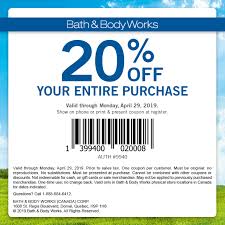 Is an american retailer under the l brands umbrella, along with victoria's secret. Bath Body Works Canada 20 Off Entire Purchase Mobile Printable Canadian Coupons Spring Mother S Day 2019