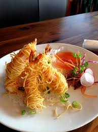Golden Shrimp Crispy Shrimp With Angel Hair Wrap At Thai Udon Cafe Crispy Shrimp Japanese Dishes Angel Hair