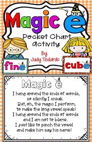 magic e a pocket chart activity long vowels silent e