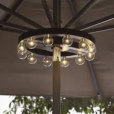 Umbrella Marquee Lights Reviews Crate And Barrel In 2021 Patio Umbrella Lights Outdoor Umbrella Lights Umbrella Lights