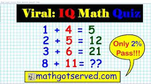 In mathematics, the image of a function is the set of all output values it may produce. Solution To Viral Math Iq Test Quiz 1 4 5 2 5 12 3 6 21 8 Mathgotserved Twitter Facebook Instagram Youtube