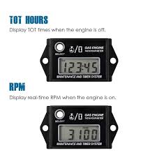 Information in german would be great! Buy Runleader Digital Hour Meter Tachometer Maintenance Reminder Max Rpm Recall Use For Ztr Lawn Mower Tractor Generator Marine Outboard Atv Jetski Motor Motorcycle Snowmobile And Gas Powered Online In Vietnam B01fz3ymoq
