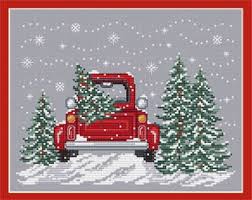 Bringing Home The Tree Cross Stitch Chart And Free Embellishment
