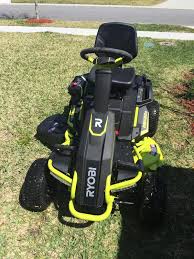 The battery equipped in this 30 inch riding lawn mower is a lead acid battery with voltage difference of. 38 Electric Riding Mower 75 Ah Ryobi Tools