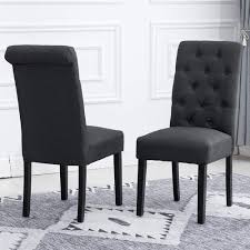 Homesailing Taupe Dining Chair Set Of 4 For Kitchen Restaurant Black Wood Leg Chairs With Co Upholstered Seating Fabric Dining Chairs Upholstered Dining Chairs