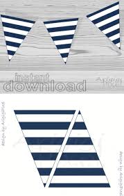 Black And White Pennant Banner Png Instant Download Printable Striped Pennant Navy Blue And Etsy Party Banner Nautical Banner Sailor Baby Showers