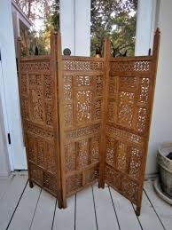 Vintage Wood Folding Screen Indian 70 S Etsy Folding Screen Room Divider Vintage Wood Folding Screen