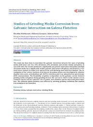 Pdf Studies Of Grinding Media Corrosion From Galvanic