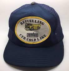 Vtg Refuelling Remtec C F B Cold Lake Mesh Snap Back Cap Hat Fuel Tanker Tank Alpha Baseballcap Hats Mesh Trucker Hat Cold Lake