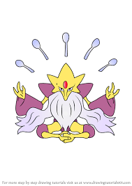 If the 'download' 'print' buttons don't work, reload this page by f5 or. Step By Step How To Draw Mega Alakazam From Pokemon Drawingtutorials101 Com