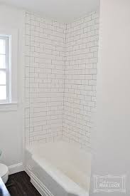 Finished Edge Of Subway Tile With Trim Dark Grout See Instructions Tile Tub Surround Tile Shower Niche Bathroom Design Luxury