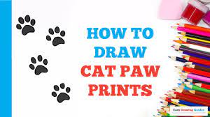 Start with a circle for for the shape of cat's face and add two circles for the body. How To Draw Cat Paw Prints In A Few Easy Steps Drawing Tutorial For Kids And Beginners Youtube