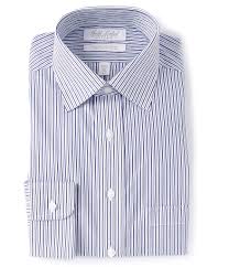 Mar 15, 2006 #1 d. Gold Label Roundtree Yorke Non Iron Fitted Spread Collar Navy Striped Dress Shirt Dillard S