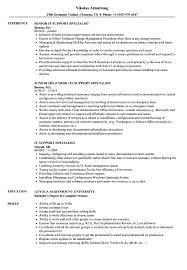 It Support Specialist Resume Samples Velvet Jobs