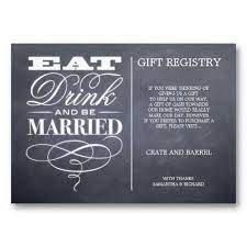 Eat Drink And Be Married Wedding Gift Registry Cards Chalkboard Wedding Invitations Wedding Accommodations Wedding Gift Registry Cards