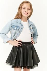 Girls Faux Leather Skater Skirt Kids Tween Fashion Outfits Girls Fashion Clothes Girls Fashion Tween