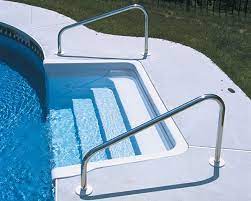 Deck Mounted Stair Pool Hand Rail By S R Smith Wise Pool Spa Ipoolwise Swimmingpools Swimmingpoolideas S Pool Rails Swimming Pool Ladders Pool Steps
