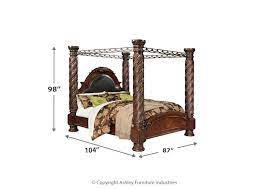 If you decide to take on this project i highly recommend you download the printable pdf below to have with you the bed rail hardware is great but to be honest, the 2×6 bed rails may not be completely straight. North Shore 5 Piece King Canopy Bed Dark Brown Dufresne Furniture Appliances