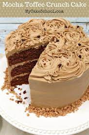 Eggless mocha cake  ingredients  for chocolate cake: Mocha Toffee Crunch Cake Recipe My Cake School