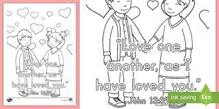 Free printable preschool coloring pages. John 13 34 Preschool Page Teacher Made