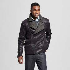 Men S Shearling Moto Jacket Xl Black Moto Jacket Jackets Leather Jacket