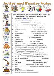 Gap Fill And Re Write Exercise For Active And Passive Voice In The Simple Present Tense Key Is Giv Active And Passive Voice Teaching English Grammar The Voice