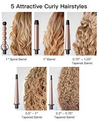 Even though the highest heat setting is 410°f, thompson says the 3/4 inch barrel is great for defining your natural curls. Amazon Com Bestope Curling Iron Curling Wand Set 5 In 1 Interchangeable Ceramic Barrels 0 35 To 1 25 Instant Heat Up Hair Wand Hair Curler Set For All Hairstyle Include Glove And 2 Hair Clips