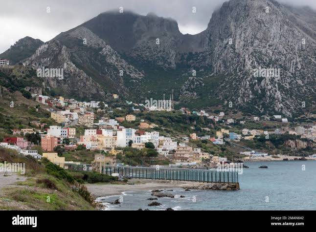 A view of the border fence separating the Spanish city of Ceuta from Morocco.