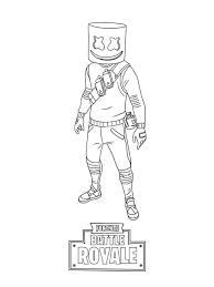 Today in art and coloring fun, you can see me coloring marshmello and cuddle team leader outfits from the game fortnite: Marshmello Fortnite Coloring Page Free Printable Coloring Pages For Kids