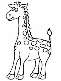 Mother and baby giraffe bonding: Cute Baby Giraffe Coloring Page Coloring Page Book For Kids