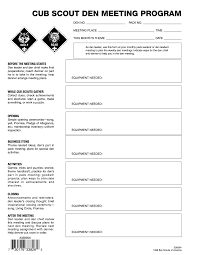 Boy Scout Meeting Ideas Examples And Forms