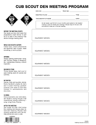 boy scout meeting ideas examples and forms